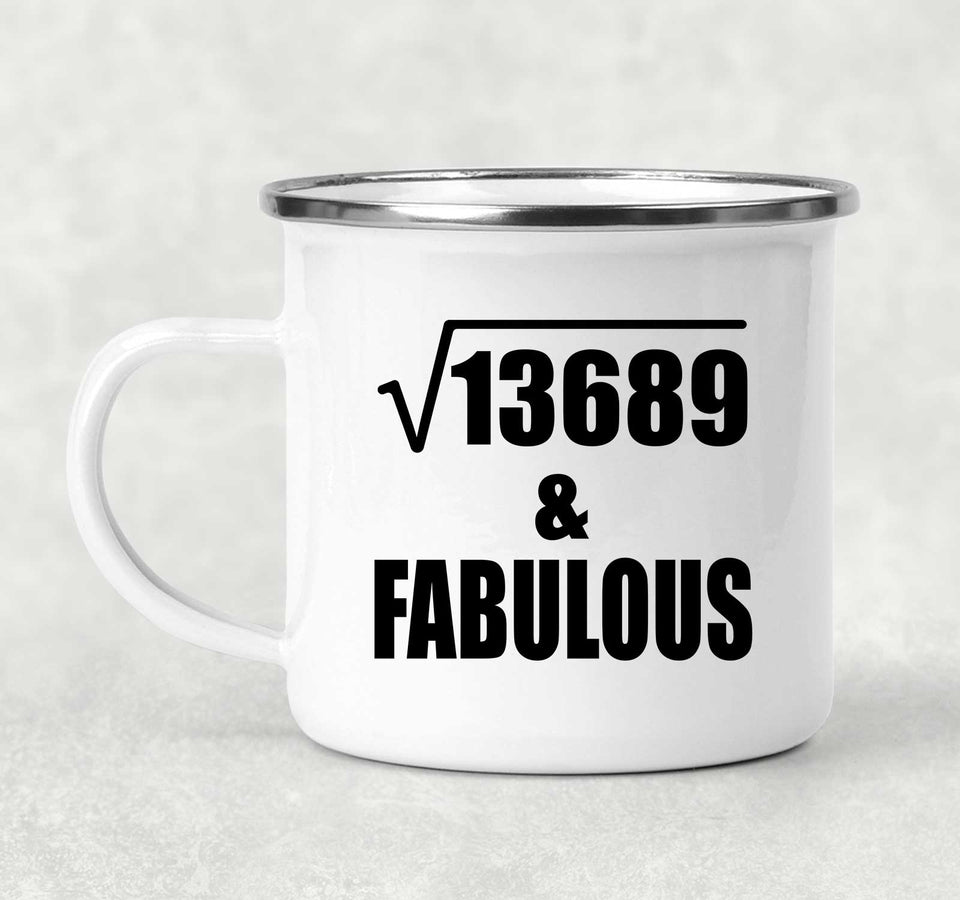 117th Birthday Square Root of 13689 & Fabulous - 12oz Camping Mug