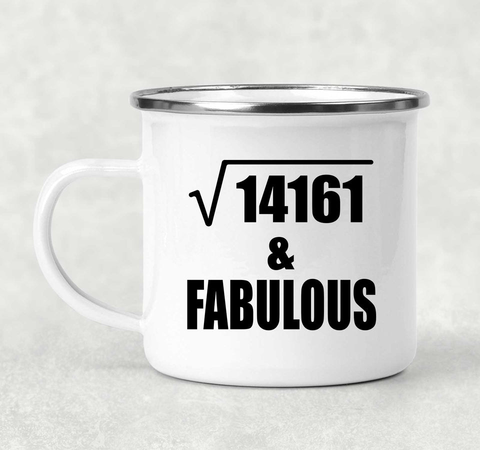 119th Birthday Square Root of 14161 & Fabulous - 12oz Camping Mug