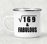 13th Birthday Square Root of 169 & Fabulous - 12oz Camping Mug