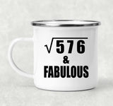 24th Birthday Square Root of 576 & Fabulous - 12oz Camping Mug