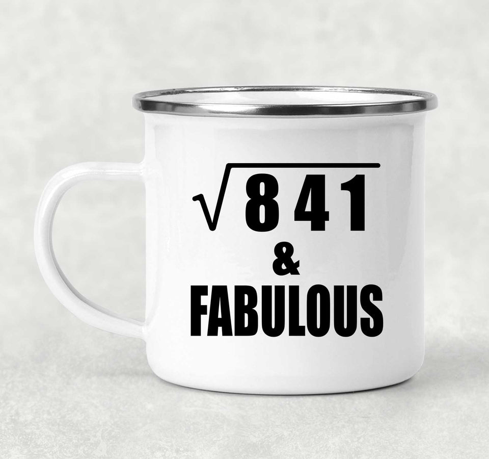 29th Birthday Square Root of 841 & Fabulous - 12oz Camping Mug