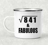 29th Birthday Square Root of 841 & Fabulous - 12oz Camping Mug