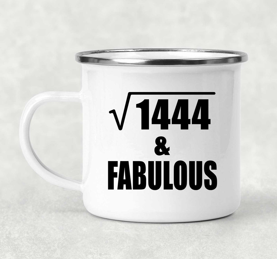 38th Birthday Square Root of 1444 & Fabulous - 12oz Camping Mug