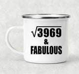 63rd Birthday Square Root of 3969 & Fabulous - 12oz Camping Mug