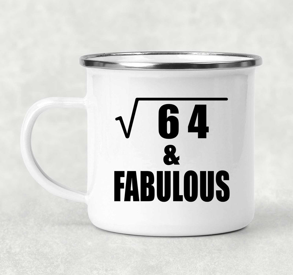 8th Birthday Square Root of 64 & Fabulous - 12oz Camping Mug