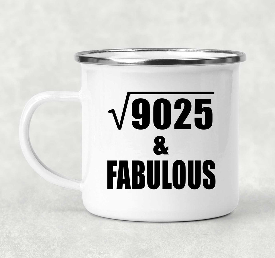 95th Birthday Square Root of 9025 & Fabulous - 12oz Camping Mug