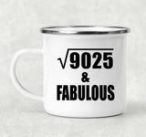95th Birthday Square Root of 9025 & Fabulous - 12oz Camping Mug