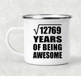 113th Birthday Square Root of 12769 Years of Being Awesome - 12oz Camping Mug