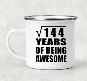 12th Birthday Square Root of 144 Years of Being Awesome - 12oz Camping Mug