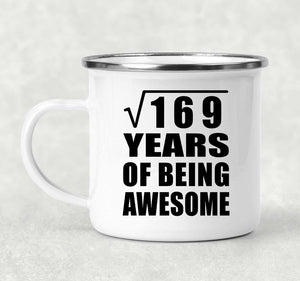 13th Birthday Square Root of 169 Years of Being Awesome - 12oz Camping Mug