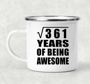 19th Birthday Square Root of 361 Years of Being Awesome - 12oz Camping Mug