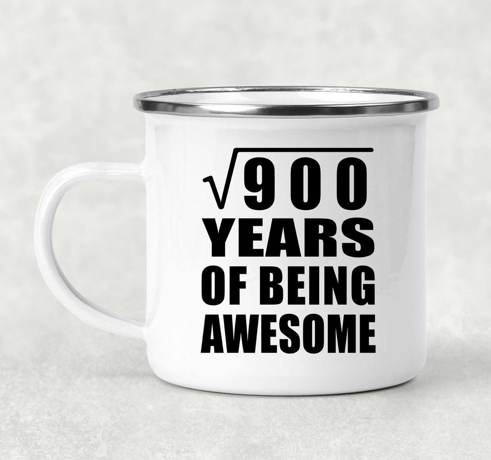 30th Birthday Square Root of 900 Years of Being Awesome - 12oz Camping Mug