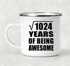 32nd Birthday Square Root of 1024 Years of Being Awesome - 12oz Camping Mug