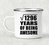 36th Birthday Square Root of 1296 Years of Being Awesome - 12oz Camping Mug