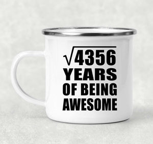 66th Birthday Square Root of 4356 Years of Being Awesome - 12oz Camping Mug