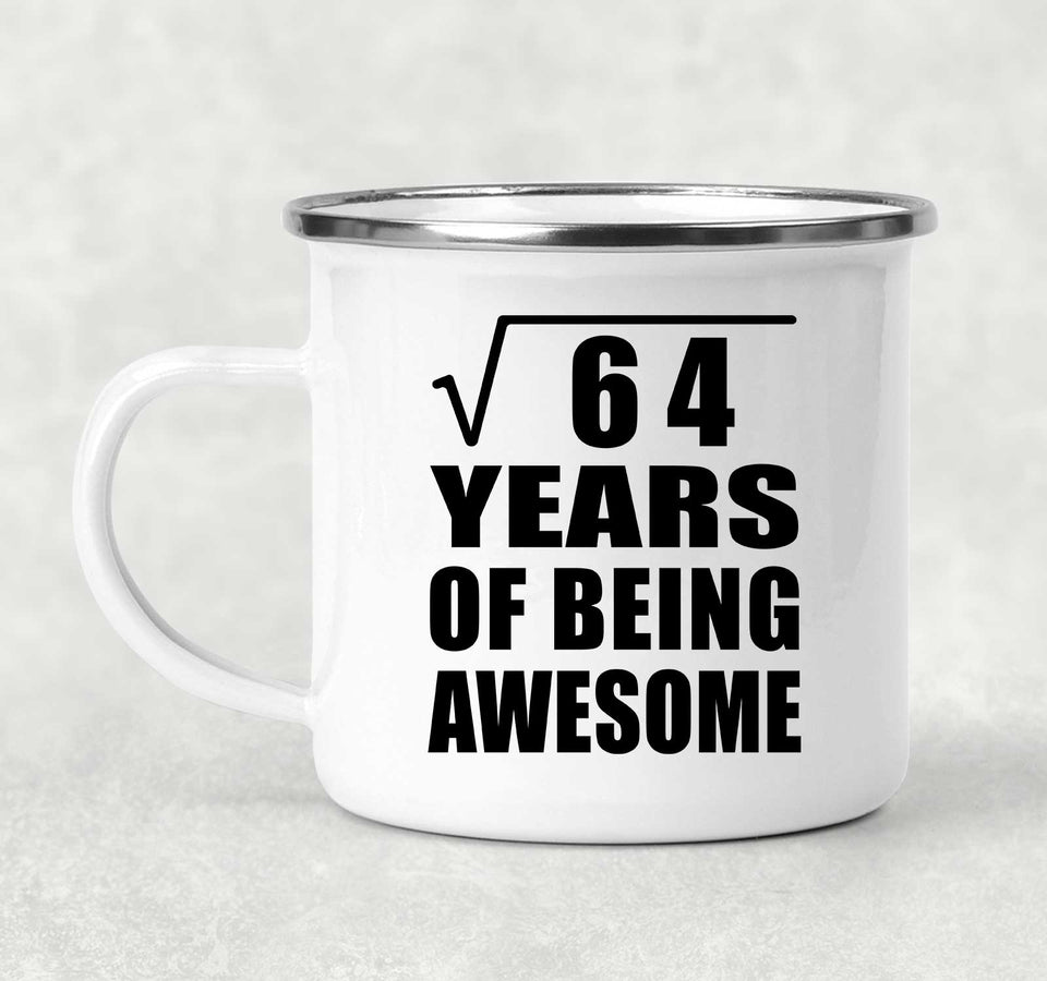 8th Birthday Square Root of 64 Years of Being Awesome - 12oz Camping Mug