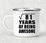 9th Birthday Square Root of 81 Years of Being Awesome - 12oz Camping Mug