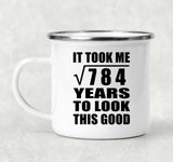 28th Birthday Took Square Root of 784 Years To Look Good - 12oz Camping Mug