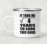 2nd Birthday Took Square Root of 4 Years To Look Good - 12oz Camping Mug