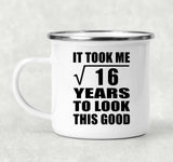 4th Birthday Took Square Root of 16 Years To Look Good - 12oz Camping Mug