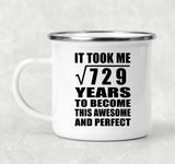 27th Birthday Took Square Root of 729 Years To Awesome - 12oz Camping Mug