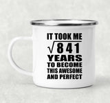 29th Birthday Took Square Root of 841 Years To Awesome - 12oz Camping Mug