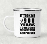 30th Birthday Took Square Root of 900 Years To Awesome - 12oz Camping Mug
