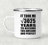 55th Birthday Took Square Root of 3025 Years To Awesome - 12oz Camping Mug