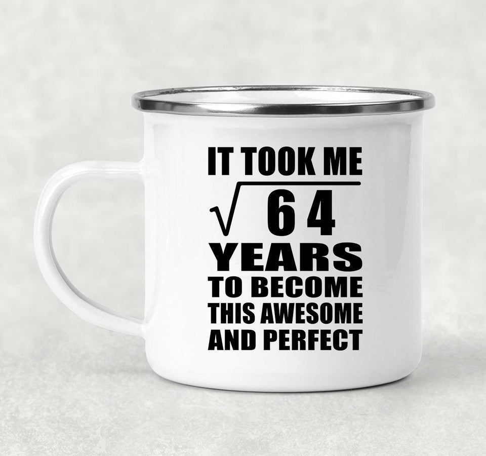 8th Birthday Took Square Root of 64 Years To Awesome - 12oz Camping Mug