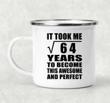 8th Birthday Took Square Root of 64 Years To Awesome - 12oz Camping Mug