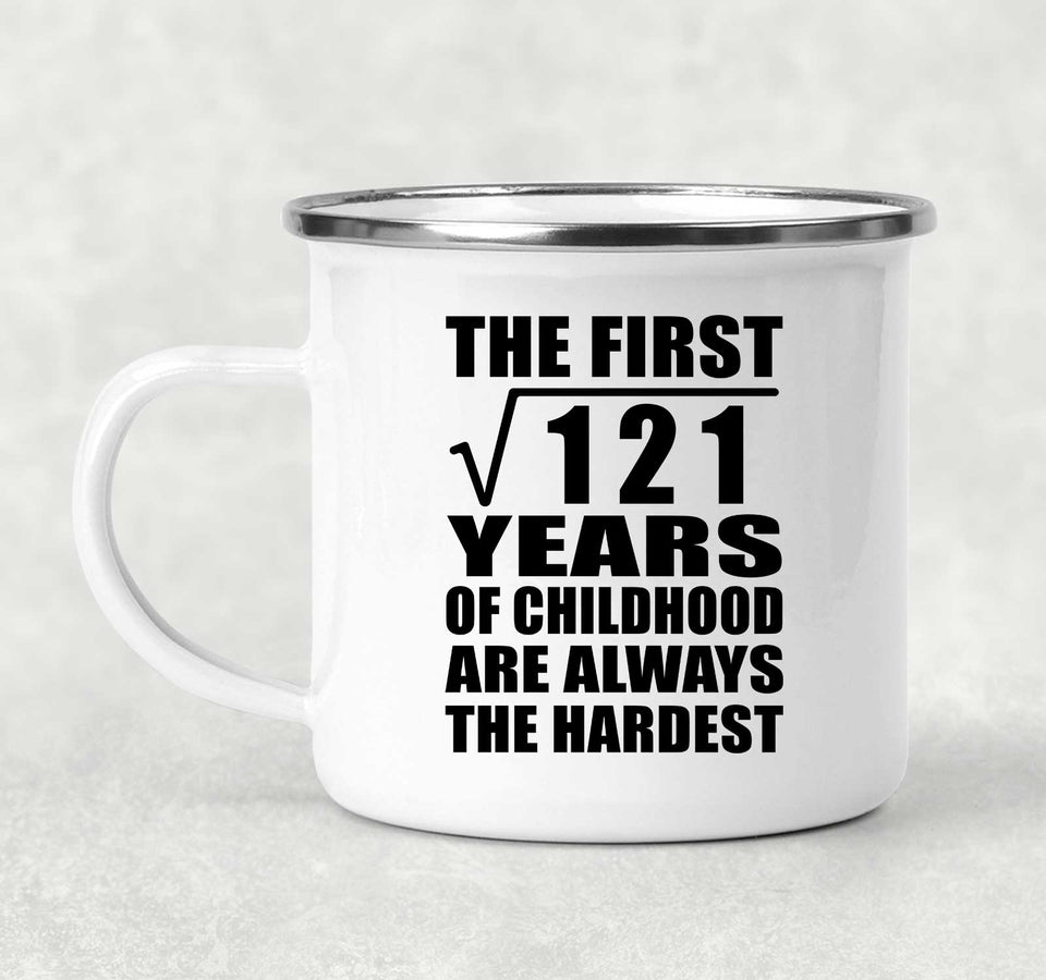 11th Birthday Square Root of 121 Years of Childhood - 12oz Camping Mug