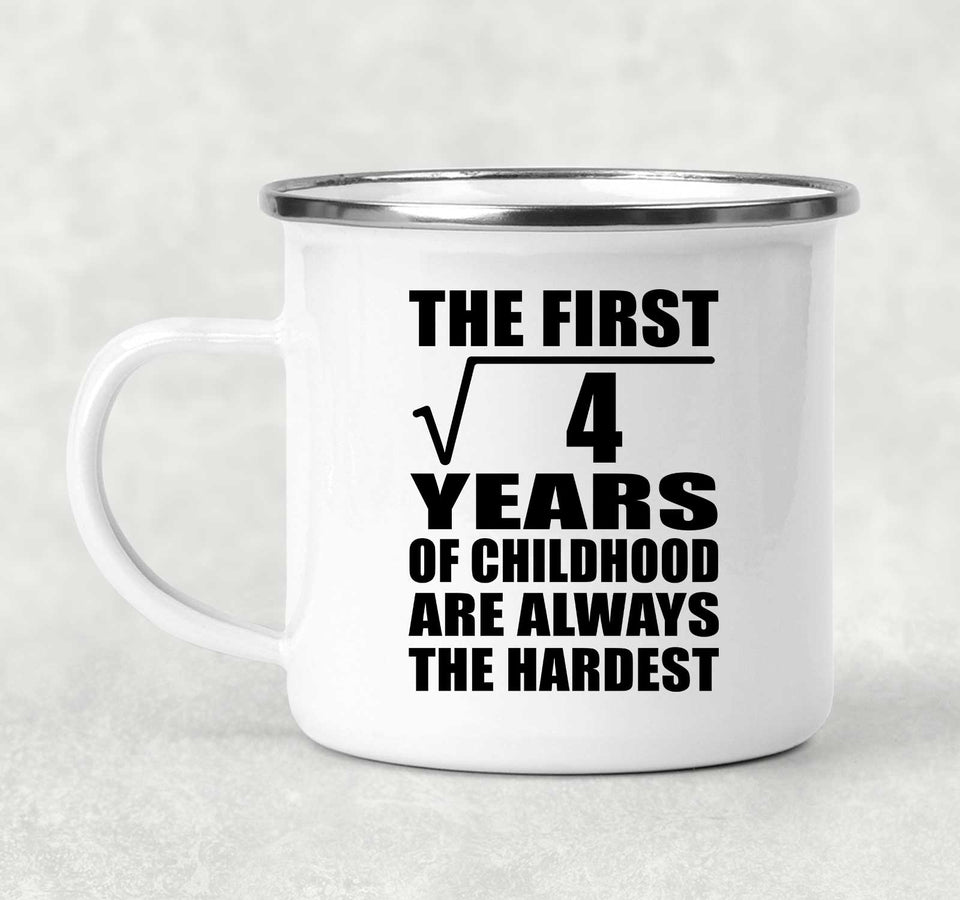 2nd Birthday Square Root of 4 Years of Childhood - 12oz Camping Mug
