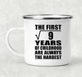 3rd Birthday Square Root of 9 Years of Childhood - 12oz Camping Mug