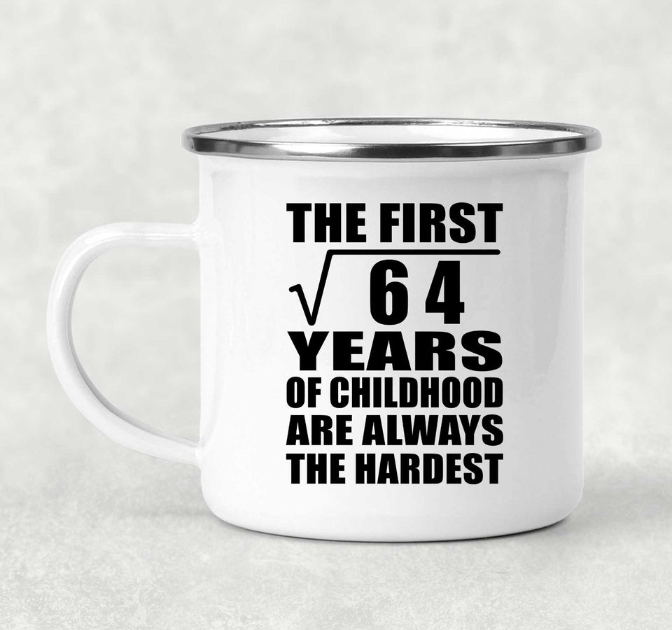 8th Birthday Square Root of 64 Years of Childhood - 12oz Camping Mug
