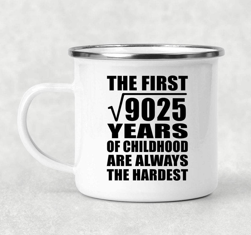 95th Birthday Square Root of 9025 Years of Childhood - 12oz Camping Mug