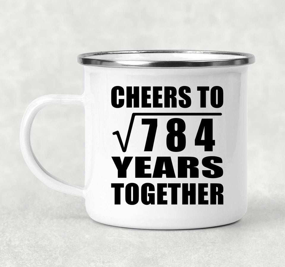 28th Anniversary Cheers To Square Root of 784 Years Together - 12oz Camping Mug