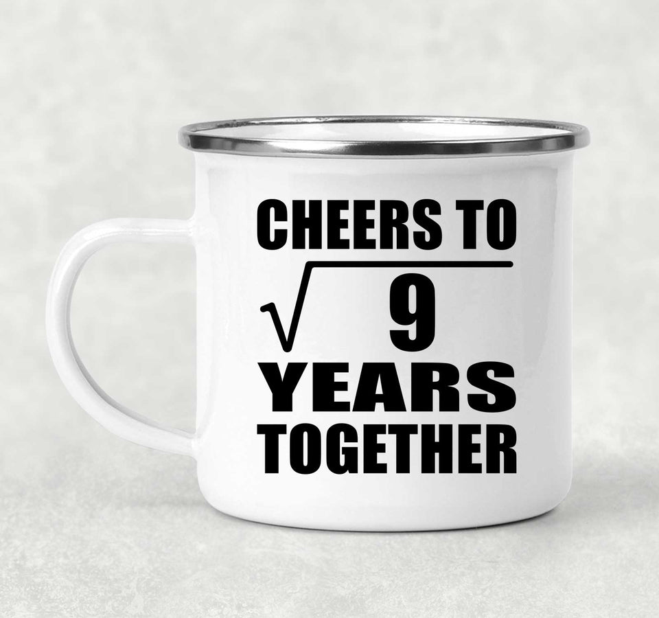 3rd Anniversary Cheers To Square Root of 9 Years Together - 12oz Camping Mug