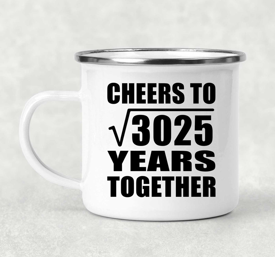 55th Anniversary Cheers To Square Root of 3025 Years Together - 12oz Camping Mug