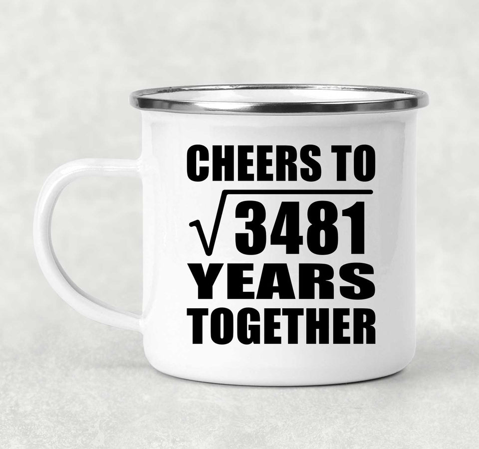 59th Anniversary Cheers To Square Root of 3481 Years Together - 12oz Camping Mug