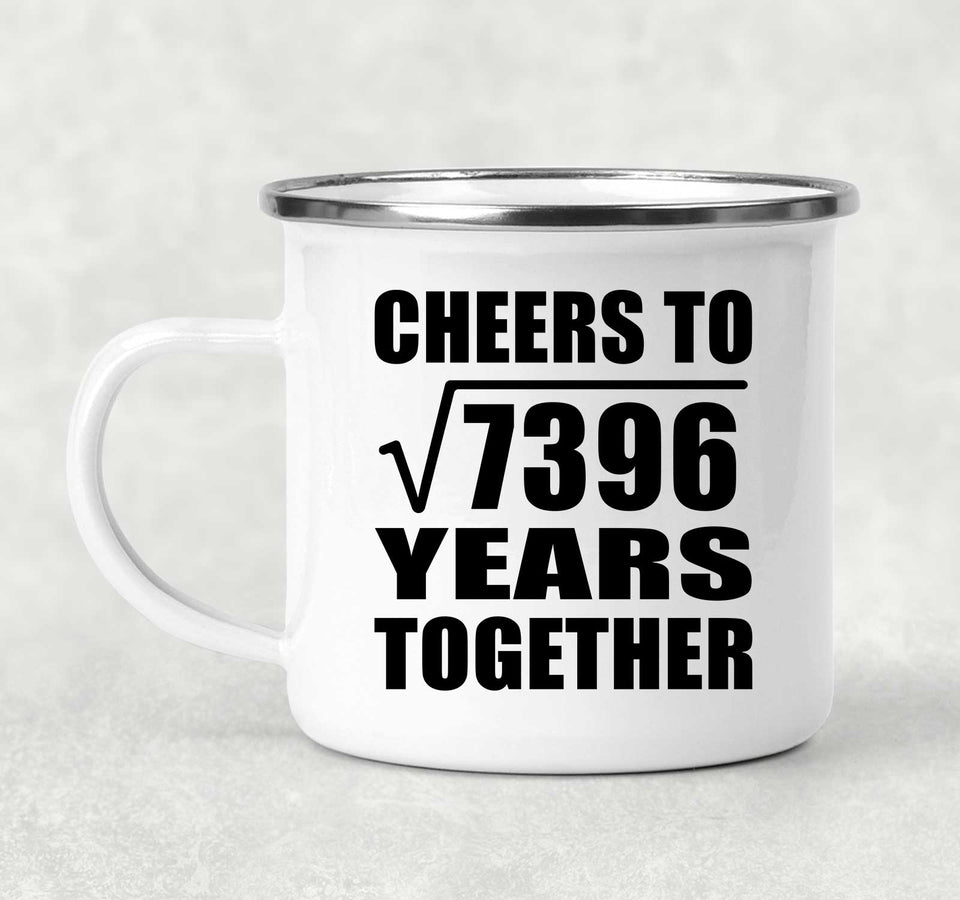 86th Anniversary Cheers To Square Root of 7396 Years Together - 12oz Camping Mug