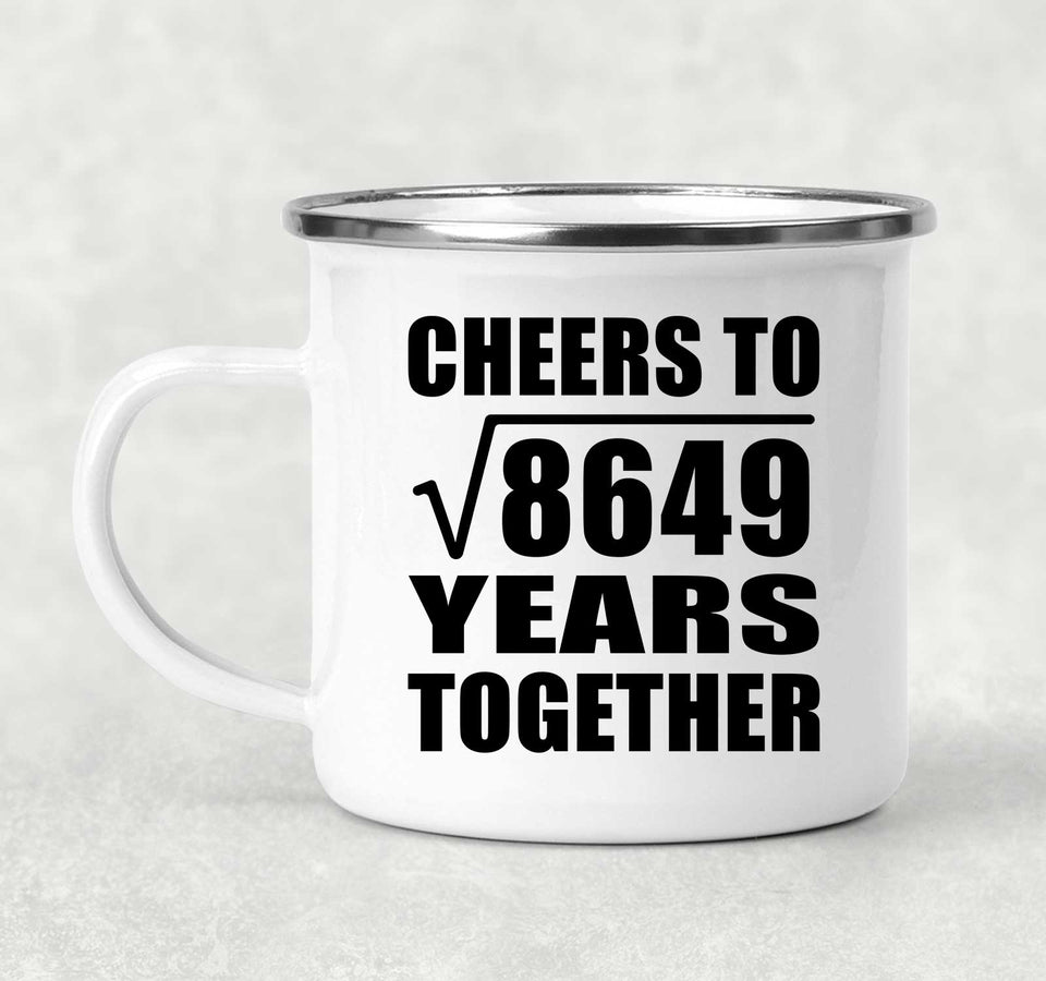 93rd Anniversary Cheers To Square Root of 8649 Years Together - 12oz Camping Mug