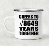 93rd Anniversary Cheers To Square Root of 8649 Years Together - 12oz Camping Mug