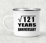 11th Anniversary Square Root of 121 Years Anniversary - 12oz Camping Mug