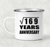 13th Anniversary Square Root of 169 Years Anniversary - 12oz Camping Mug