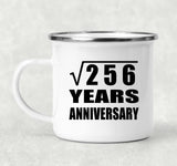 16th Anniversary Square Root of 256 Years Anniversary - 12oz Camping Mug