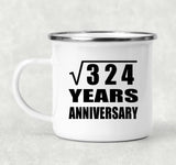 18th Anniversary Square Root of 324 Years Anniversary - 12oz Camping Mug