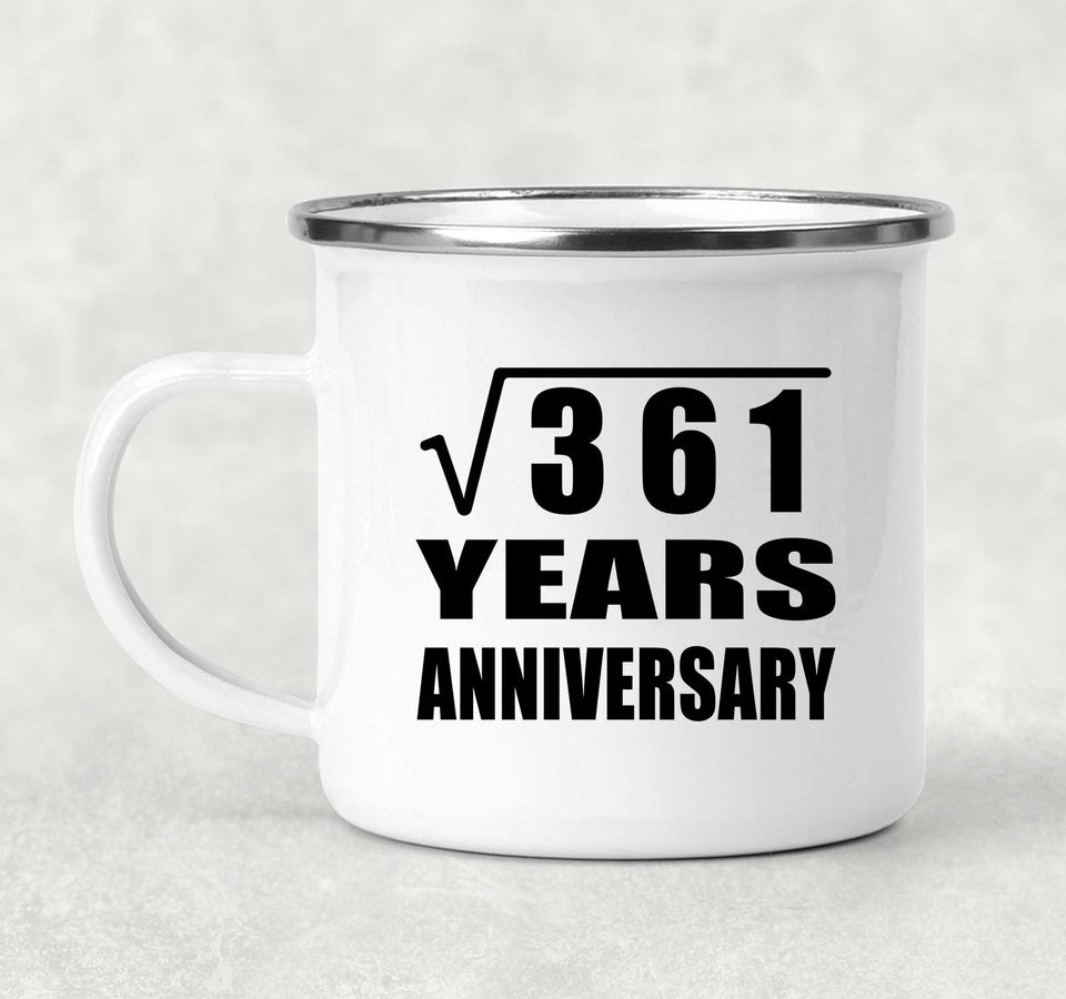 19th Anniversary Square Root of 361 Years Anniversary - 12oz Camping Mug