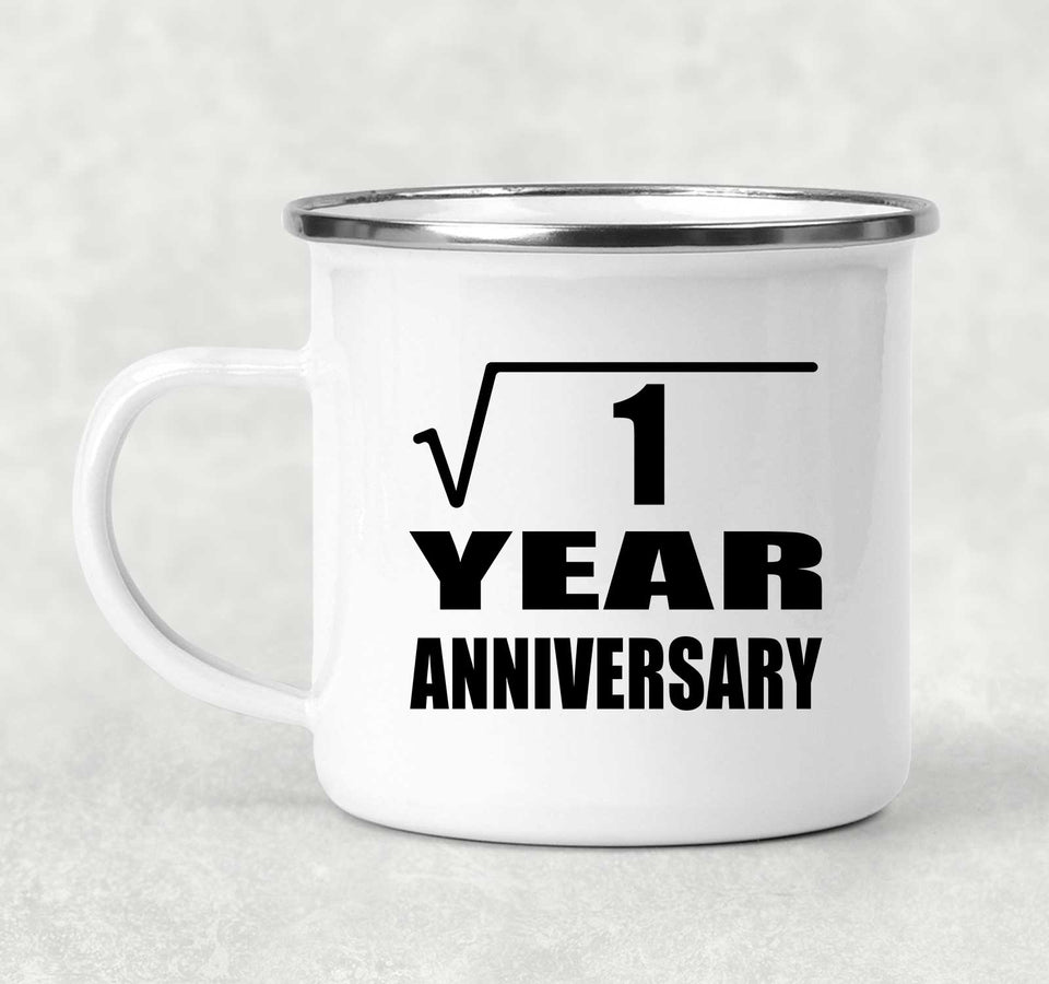 1st Anniversary Square Root of 1 Year Anniversary - 12oz Camping Mug