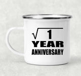 1st Anniversary Square Root of 1 Year Anniversary - 12oz Camping Mug
