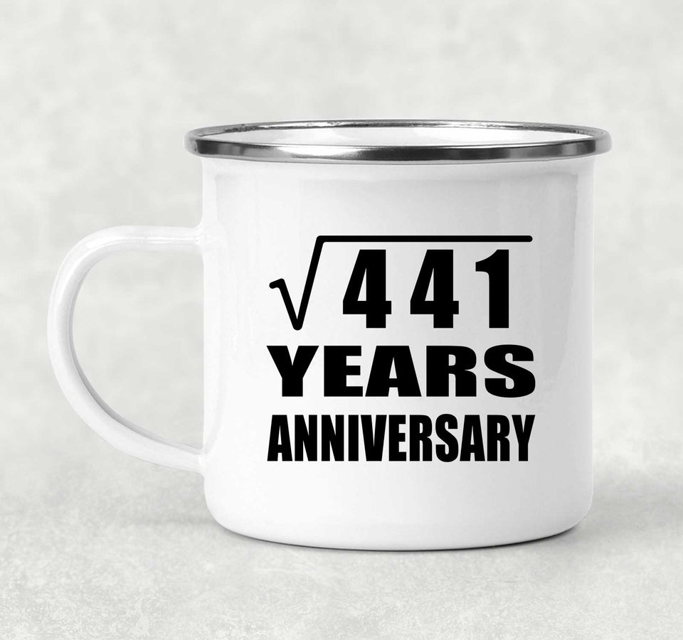21st Anniversary Square Root of 441 Years Anniversary - 12oz Camping Mug